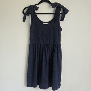 Altar'd State Navy Blue Mini Dress with Bow Straps